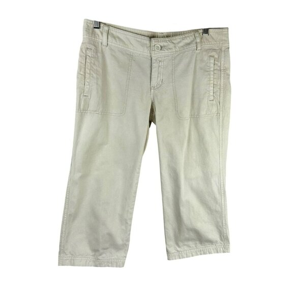 Vintage Y2K Abercrombie and Fitch Capri Pants Women 10 Tan Khaki‎ 100% Cotton - Picture 1 of 8